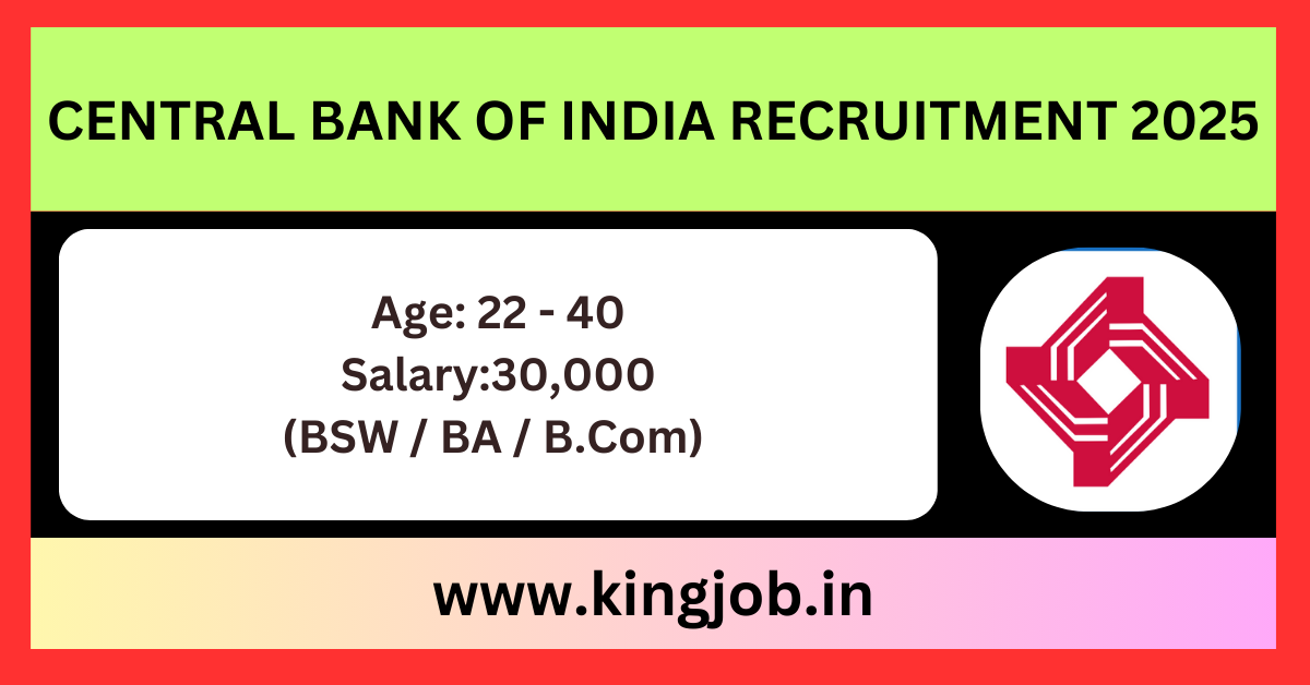 Central Bank of India Recruitment 2025