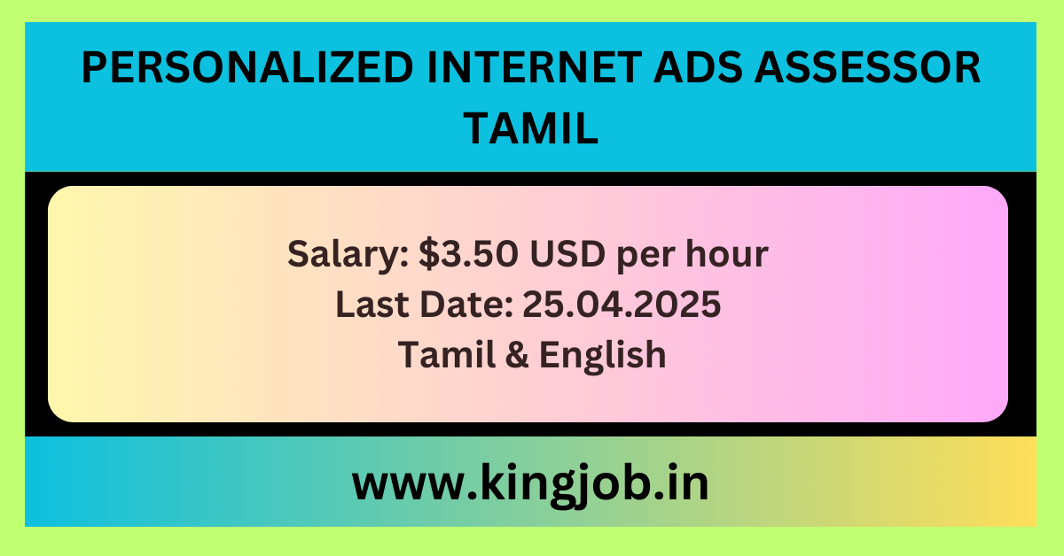 Personalized Internet Ads Assessor Tamil
