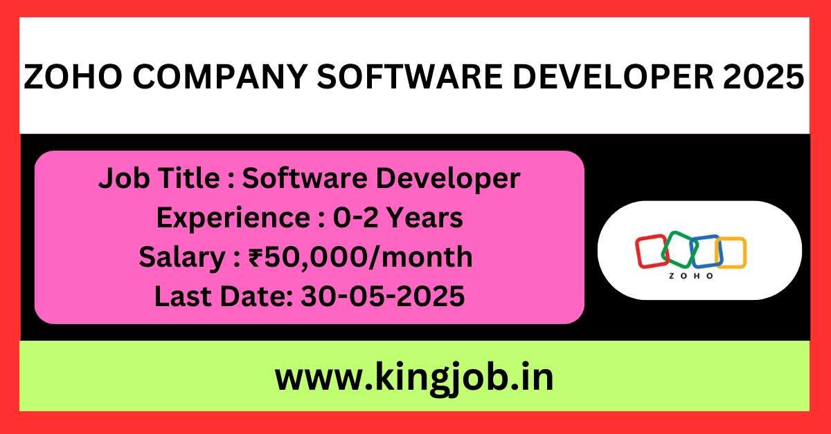 Zoho Company Software Developer
