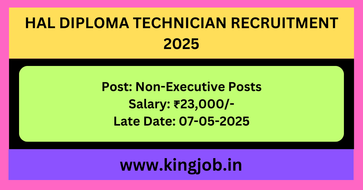 HAL Diploma Technician Recruitment 2025
