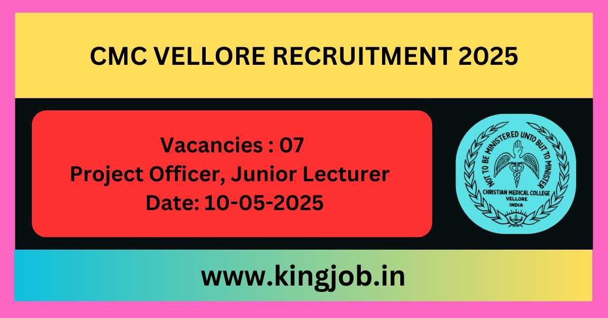 CMC Vellore Recruitment 2025