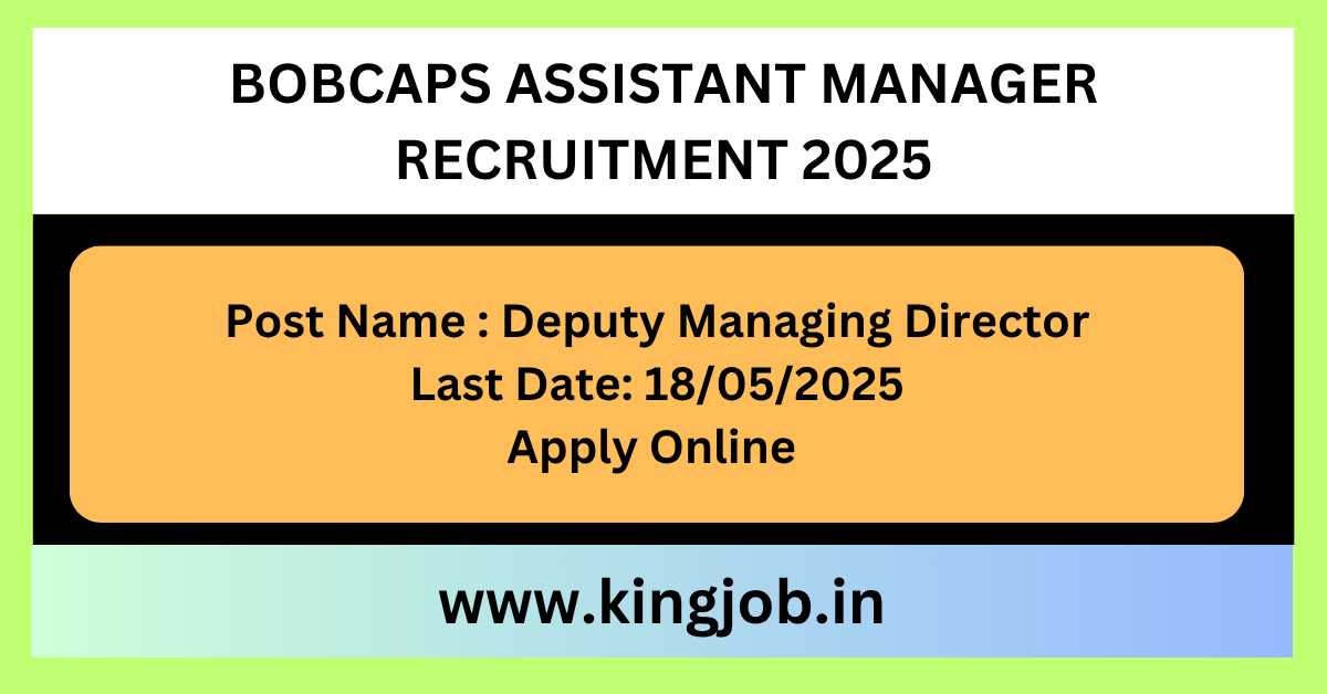 BOBCAPS Assistant Manager Recruitment 2025