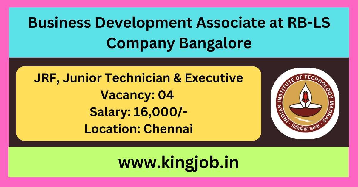IIT Madras JRF Technician 2025