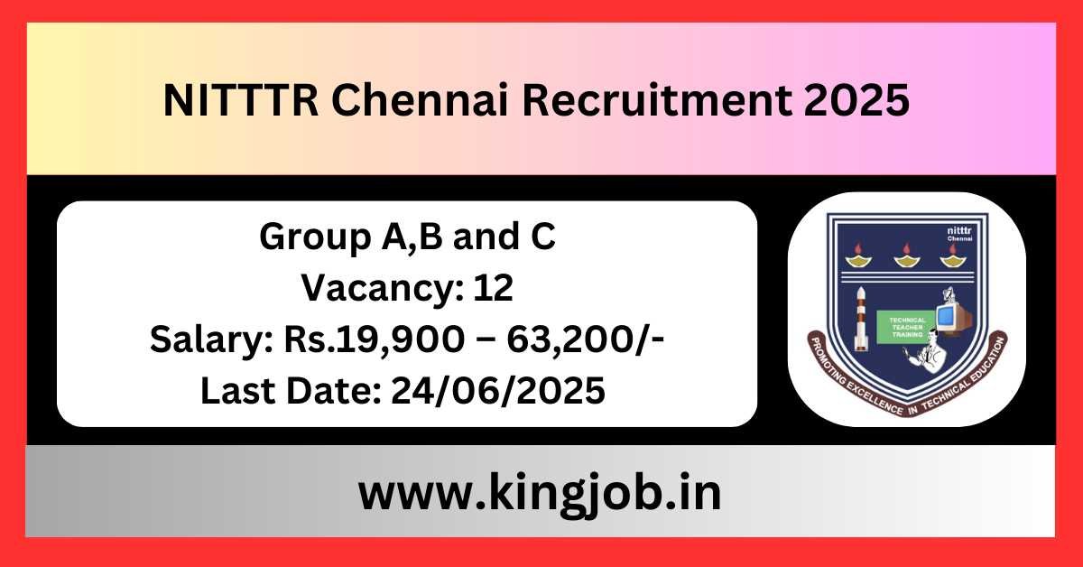 NITTTR Chennai Recruitment 2025