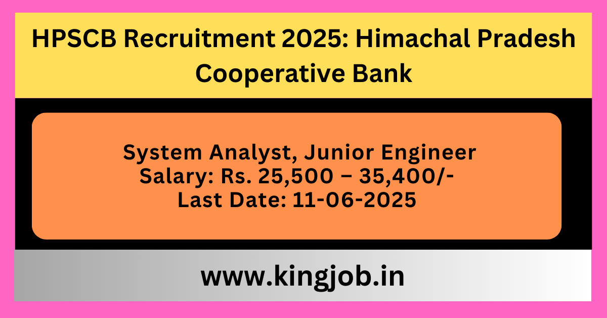 HPSCB Recruitment 2025: Himachal Pradesh