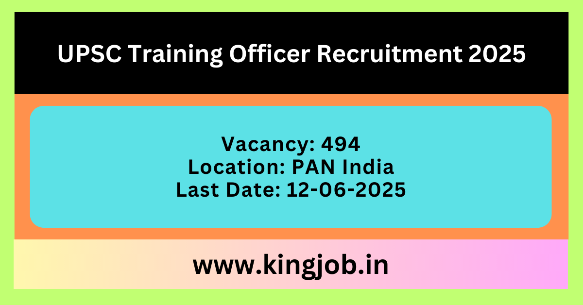 UPSC Training Officer Recruitment 2025